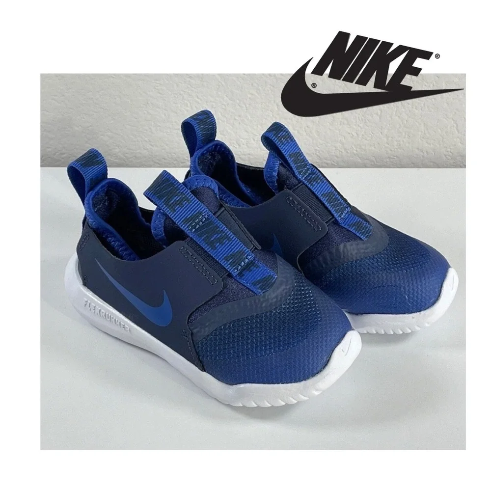 Nike Flex Runner TD Midnight Navy Imperial Blue Toddler Shoes AT4665-407 3C